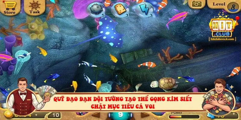 Quỹ đạo đạn dội tường tạo thế gọng kìm siết chặt mục tiêu Cá Voi
