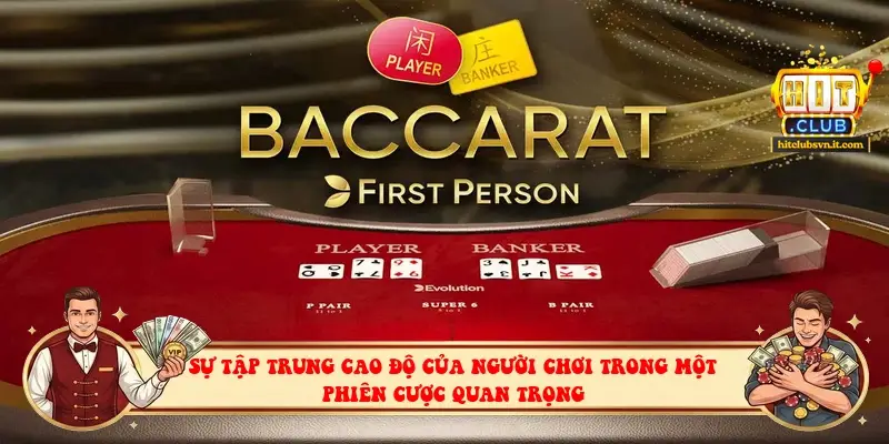 Sự tập trung cao độ của người chơi trong một phiên cược quan trọng Sự tập trung cao độ của người chơi trong một phiên cược quan trọng