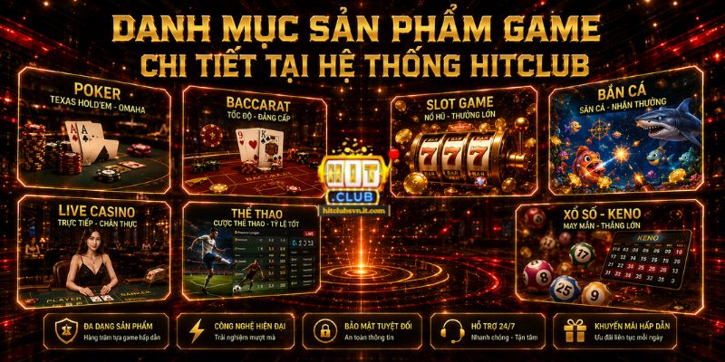 Danh mục sản phẩm game chi tiết tại hệ thống HITCLUB